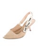 Christian Dior Sylvie Web Accent Bow Accents Slingback Pumps