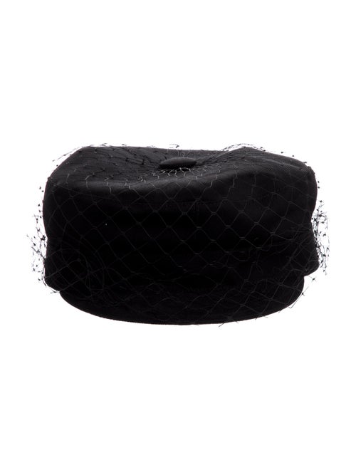 Christian Dior Solid Mesh-Trimmed Newsboy Cap