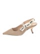 Christian Dior Canvas Printed Slingback Pumps