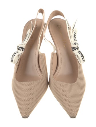 Christian Dior Canvas Printed Slingback Pumps