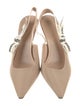 Christian Dior Canvas Printed Slingback Pumps