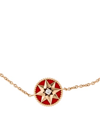 Christian Dior 18K Diamond & Lacquered Ceramic Rose des Vents Bracelet