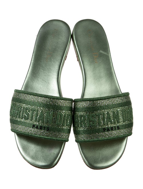 Christian Dior Printed Crystal Embellishments Slides