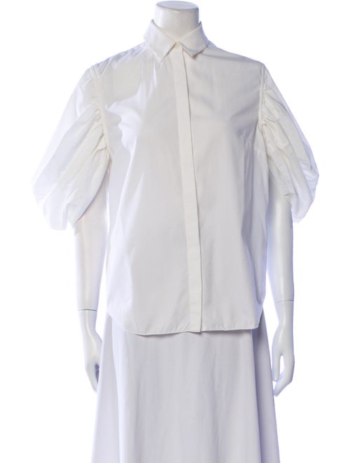 Christian Dior Three-Quarter Sleeve Button-Up Top