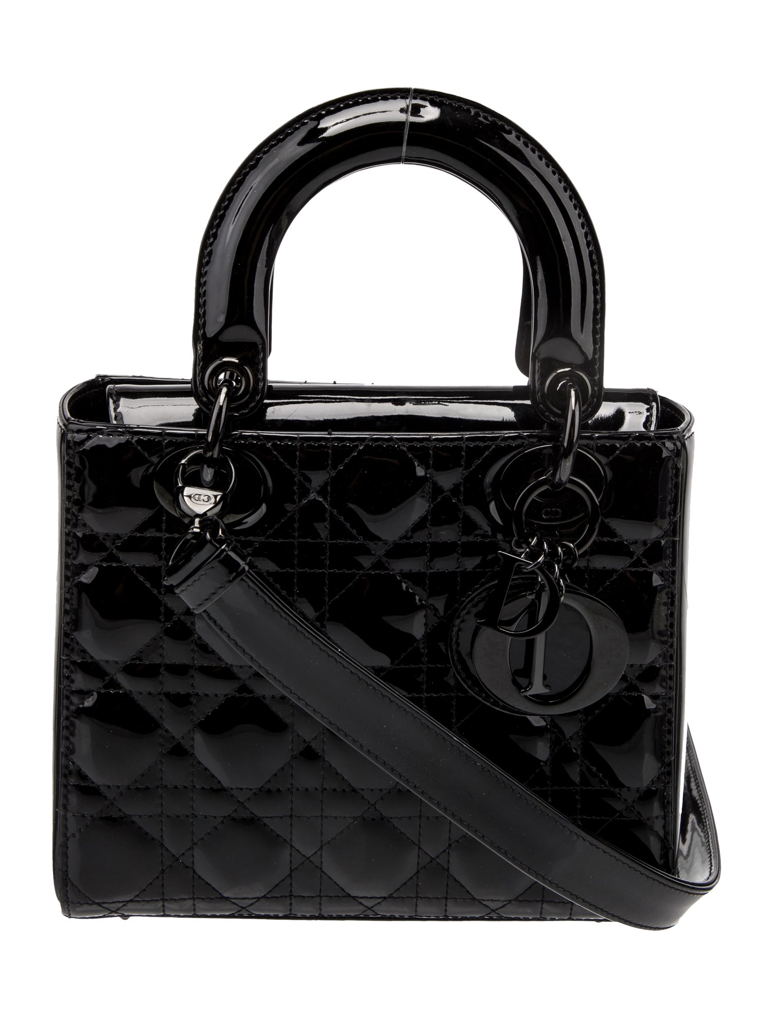 Christian Dior Cannage Lady Dior Small - Blue Handle Bags