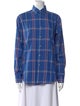 Christian Dior Plaid Print Long Sleeve Button-Up Top