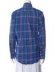 Christian Dior Plaid Print Long Sleeve Button-Up Top