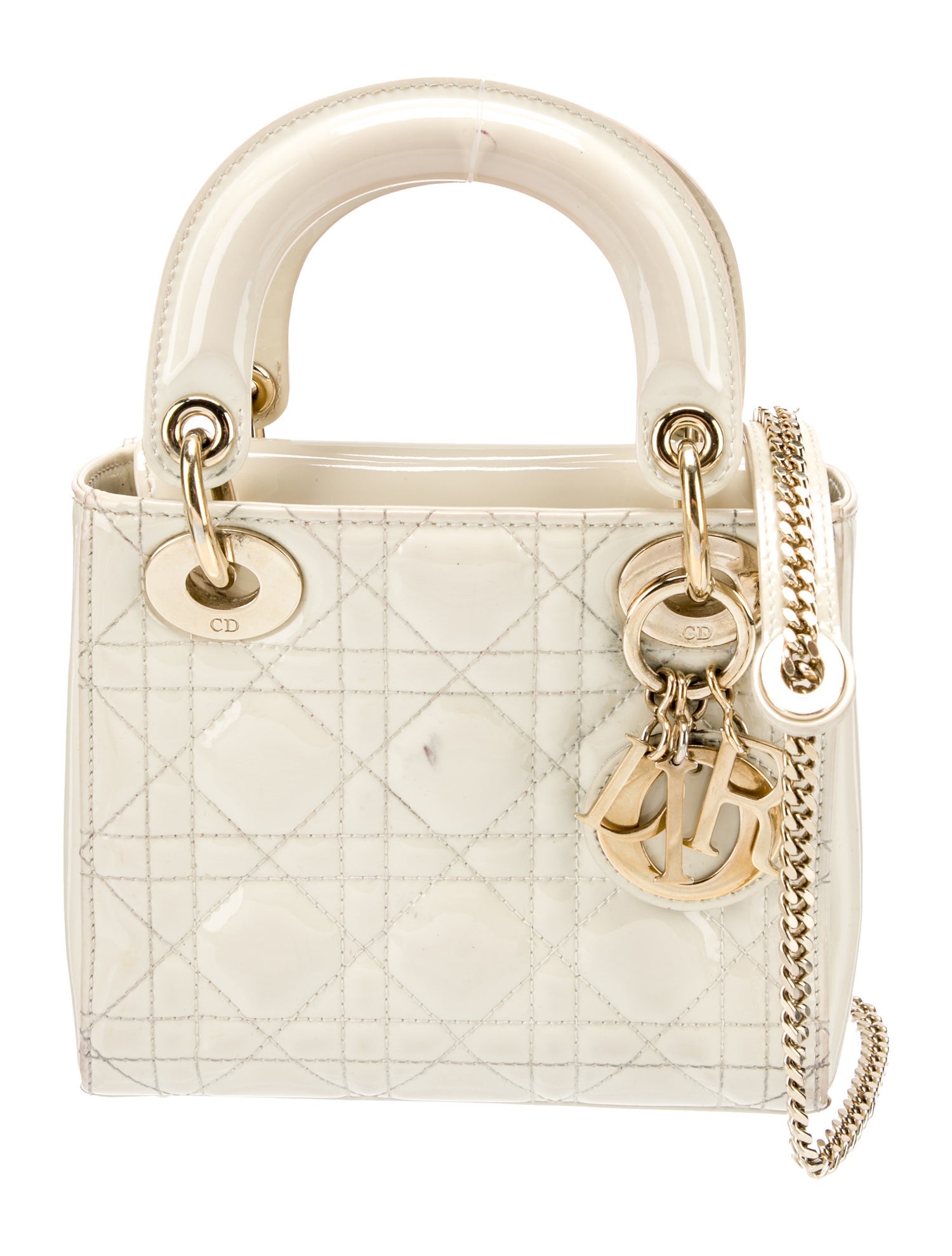 Christian Dior Patent Leather Top Handle Bag Mini 2022