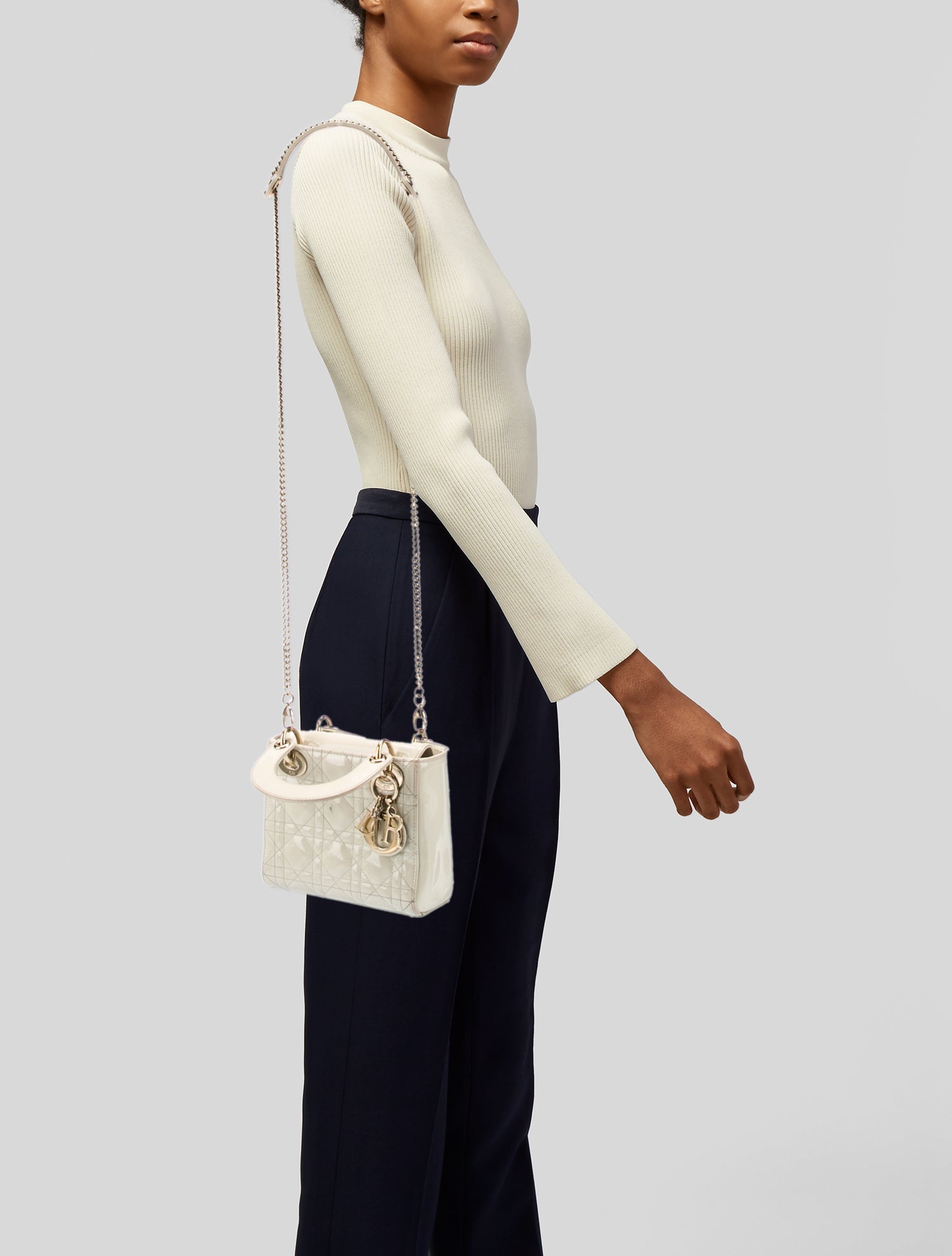 Christian Dior Patent Leather Top Handle Bag Mini 2022