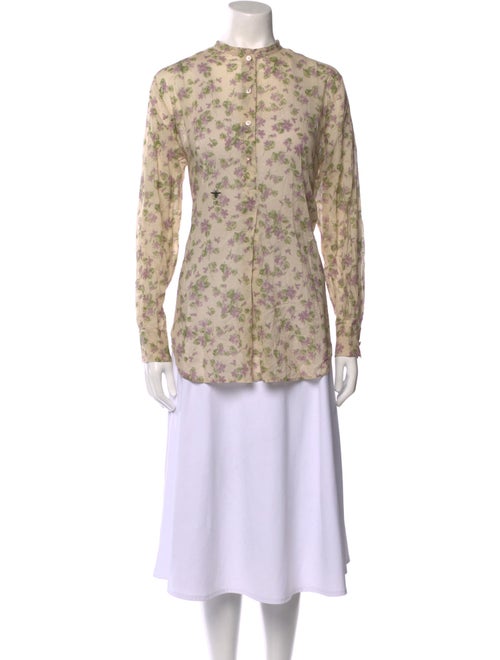 Christian Dior Floral Print Mock Neck Tunic