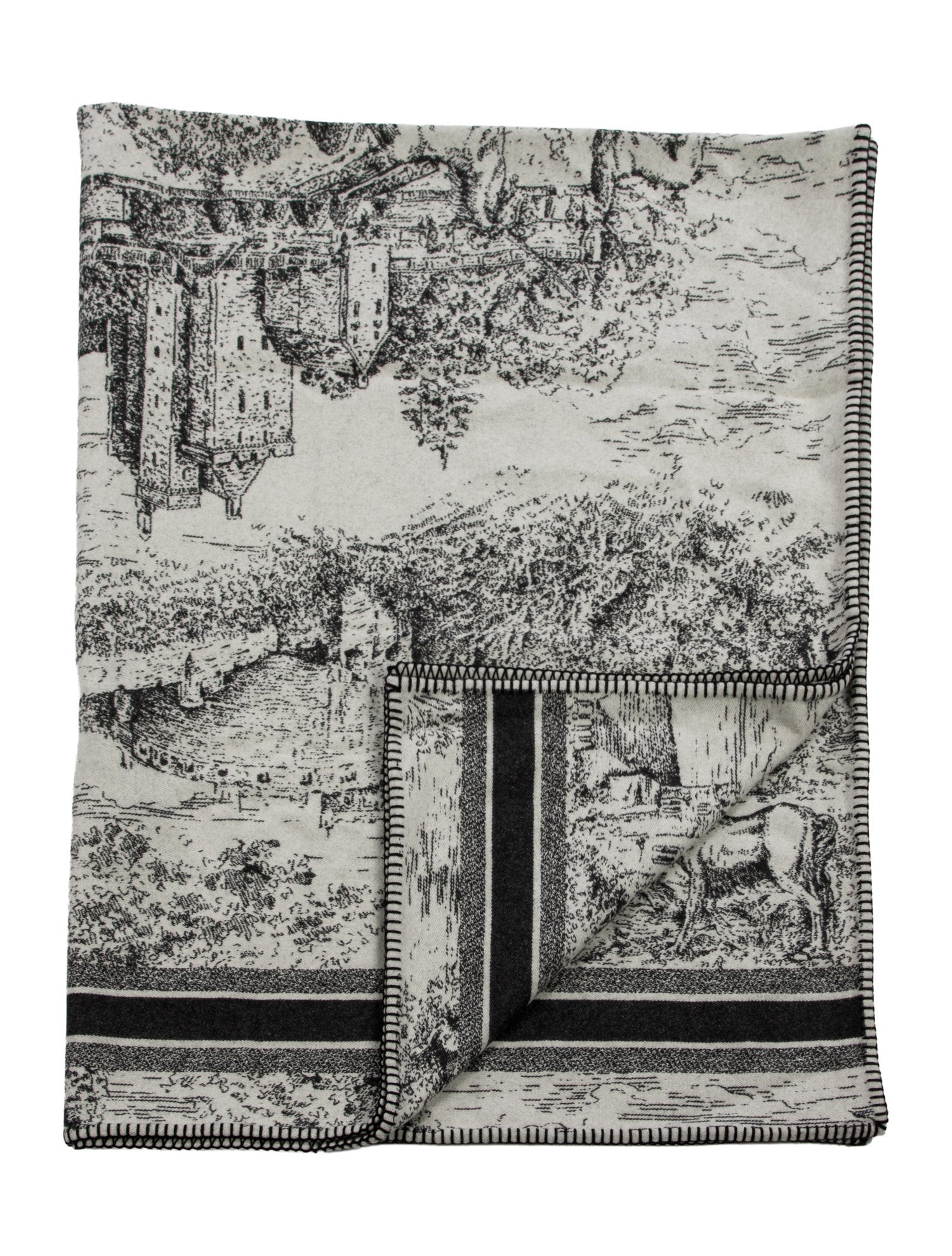 Christian Dior Toile de Jouy Scotland Throw Blanket