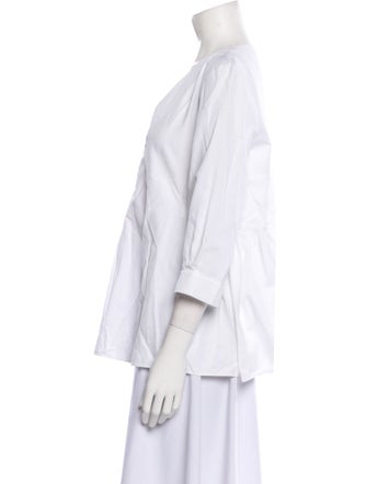 Christian Dior V-Neck Three-Quarter Sleeve Blouse