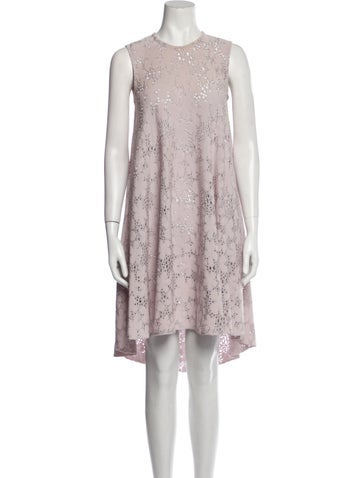 Christian Dior Dresses Lace Pattern Knee-Length Dress XS
