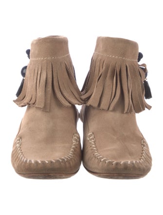 Christian Dior Suede Printed Lace-Up Boots