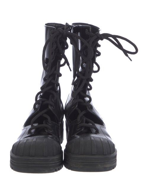 Christian Dior Bee Accent Leather Combat Boots