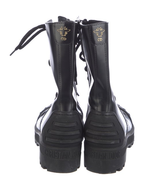 Christian Dior Bee Accent Leather Combat Boots