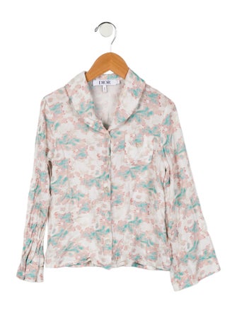 Christian Dior Girls' Printed Button Up Top