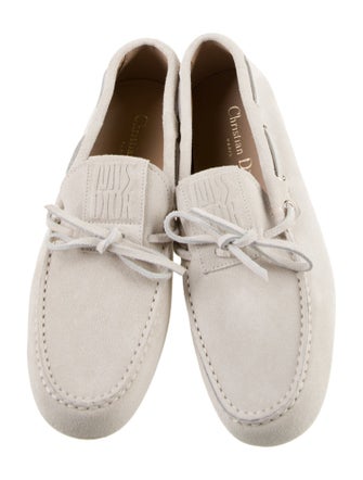 Christian Dior Suede Bow Accents Moccasins