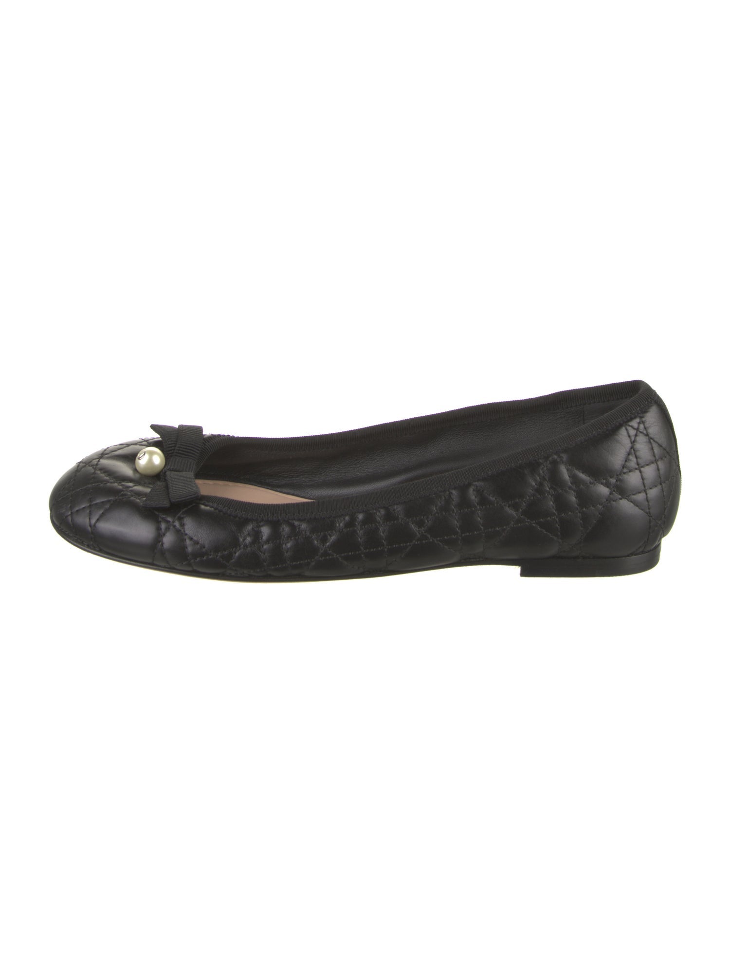 Christian Dior Lambskin Beaded Accents Ballet Flats