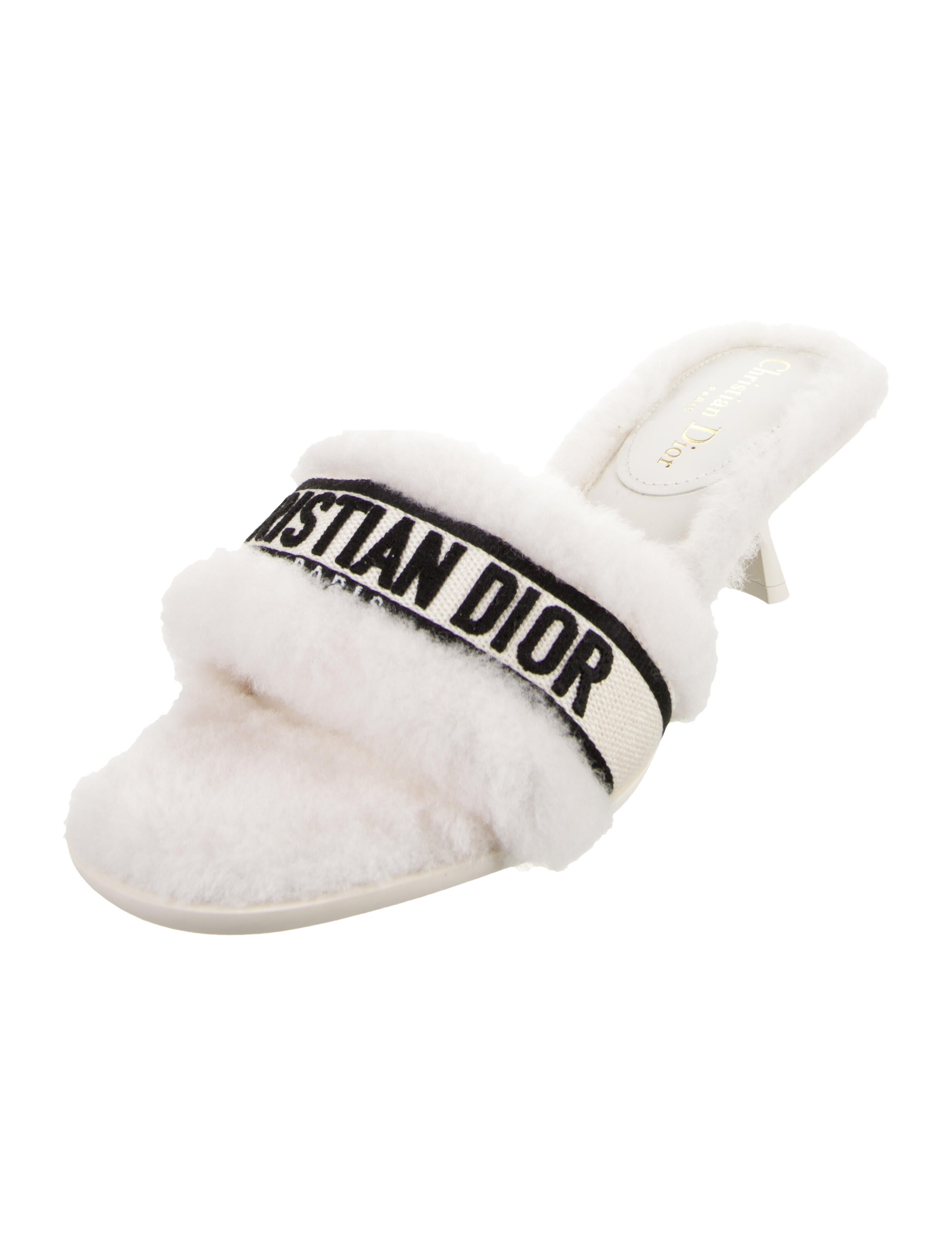 Christian Dior Shearling Printed Slides