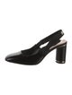 Christian Dior Patent Leather Bow Accents Slingback Pumps