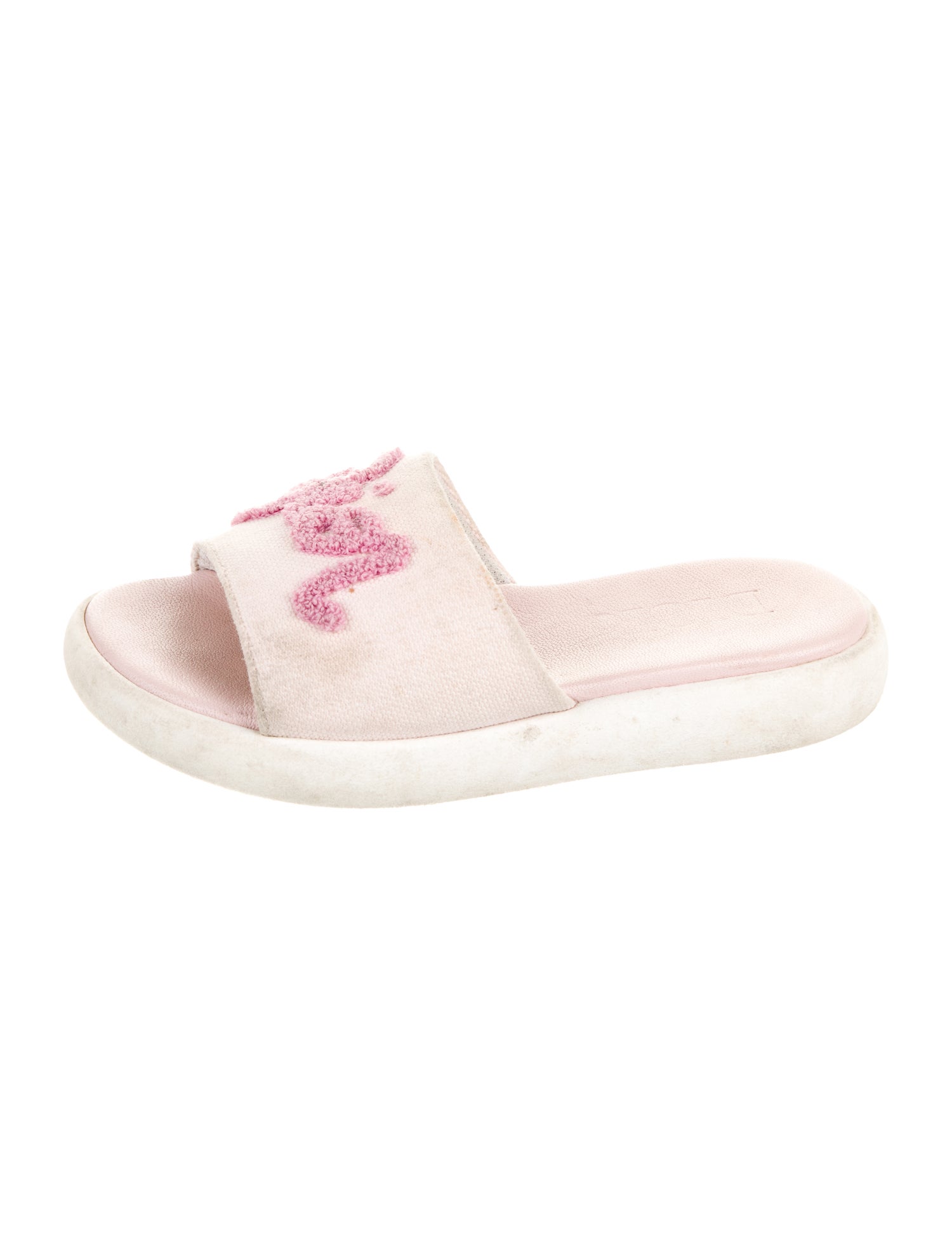 Christian Dior Girls' Canvas Logo Flat Sandals