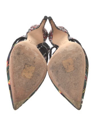 Christian Dior Canvas Printed Slingback Pumps