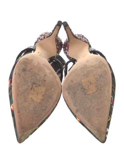Christian Dior Canvas Printed Slingback Pumps