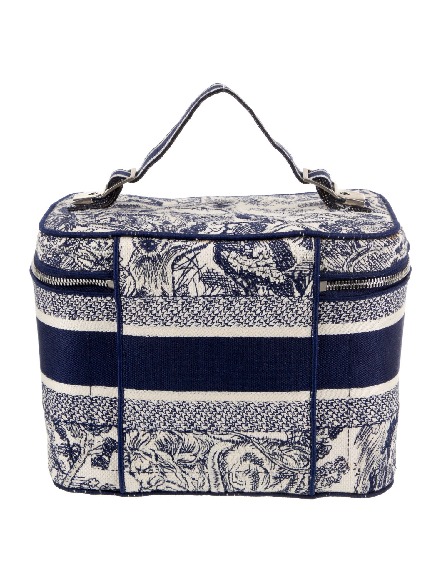 Christian Dior Toile De Jouy Diortravel Vanity Case - Blue