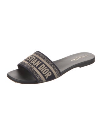 Christian Dior Canvas Printed Slides