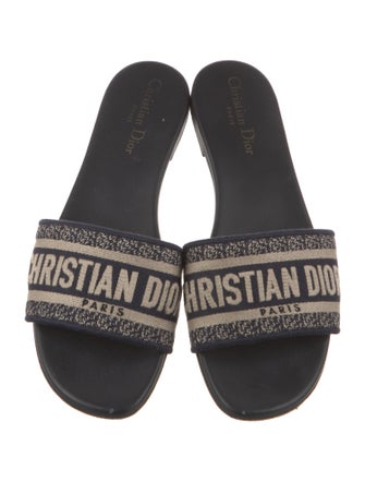 Christian Dior Canvas Printed Slides