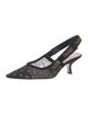 Christian Dior Mesh Graphic Print Slingback Pumps