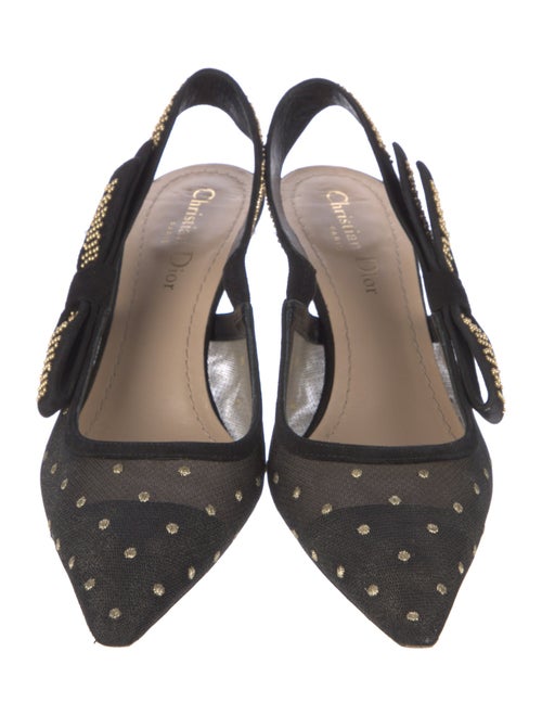 Christian Dior Mesh Graphic Print Slingback Pumps