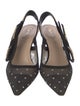 Christian Dior Mesh Graphic Print Slingback Pumps