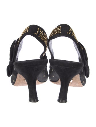 Christian Dior Mesh Graphic Print Slingback Pumps