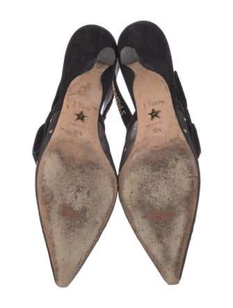 Christian Dior Mesh Graphic Print Slingback Pumps