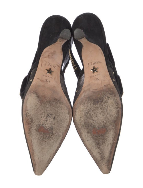 Christian Dior Mesh Graphic Print Slingback Pumps