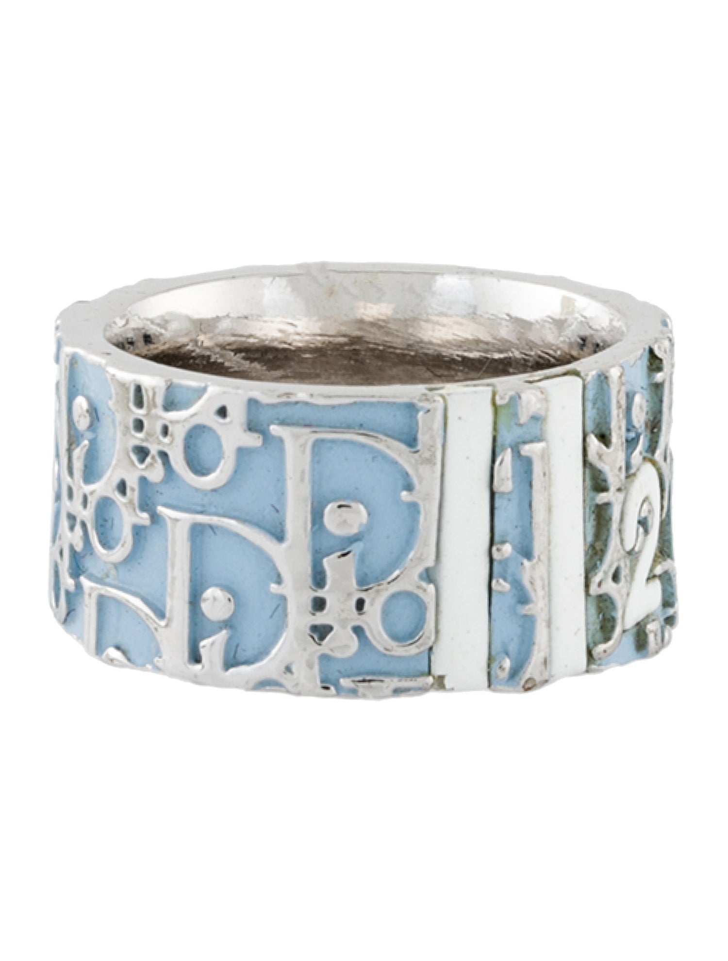 Christian Dior Enamel Logo Band Ring