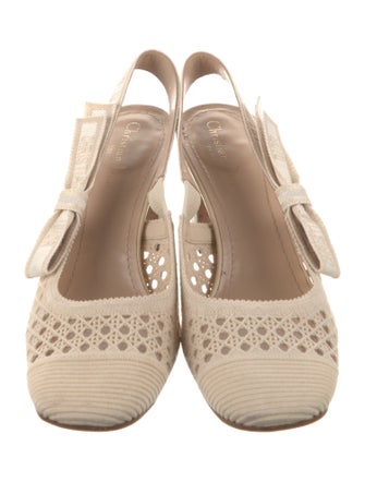 Christian Dior Crochet Trim Slingback Pumps