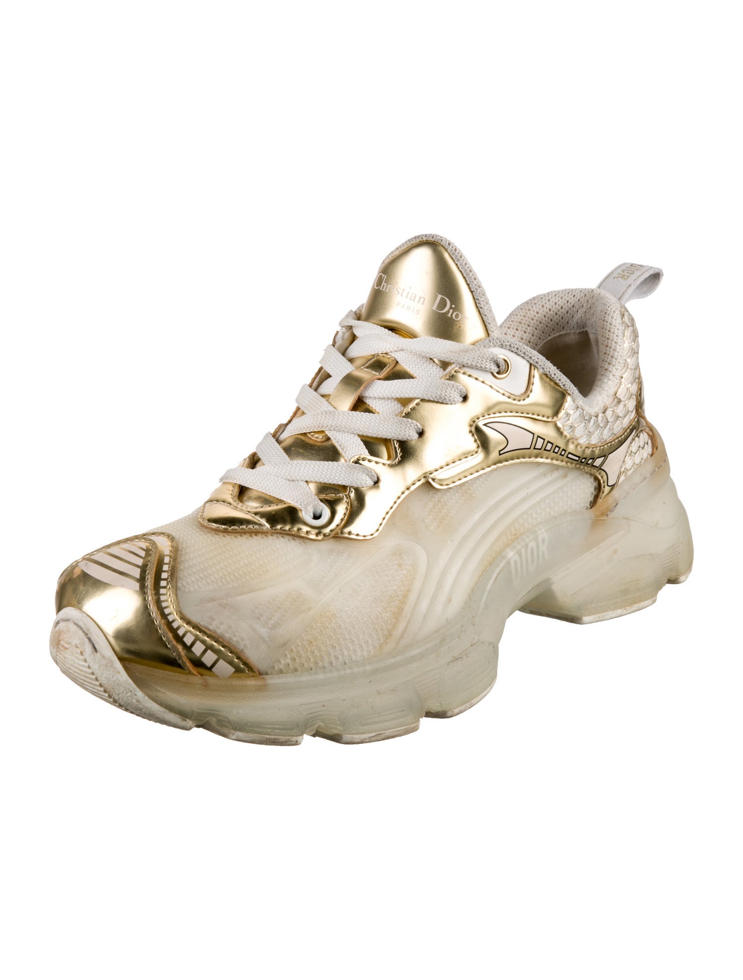 Christian Dior Rubber Mesh Accents Chunky Sneakers