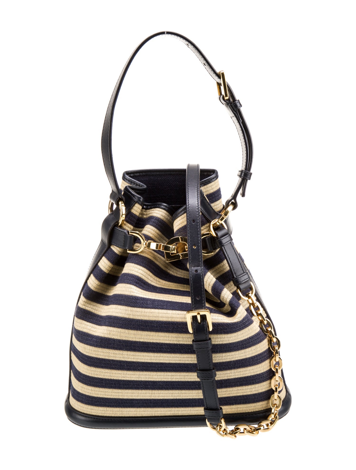 Christian Dior Canvas C'est Chain Bucket Bag