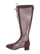 Christian Dior Mesh Mesh Accents Lace-Up Boots