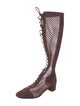 Christian Dior Mesh Mesh Accents Lace-Up Boots