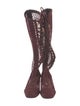 Christian Dior Mesh Mesh Accents Lace-Up Boots