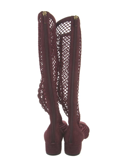 Christian Dior Mesh Mesh Accents Lace-Up Boots