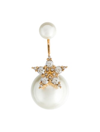 Christian Dior Faux Pearl & Crystal My ABCDior Tribales Single Earring