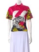 Christian Dior Printed Short Sleeve Button-Up Top