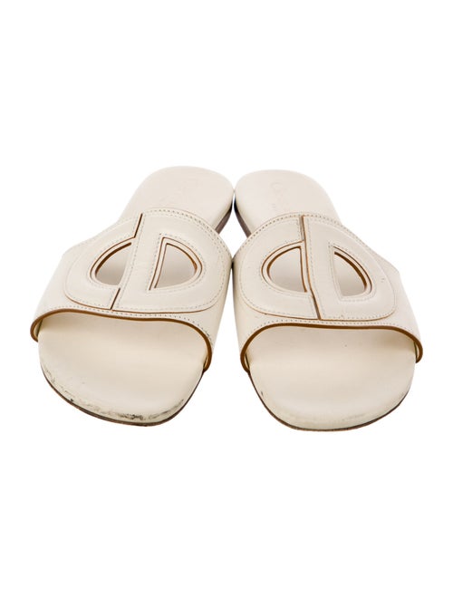 Christian Dior Leather Cutout Accent Slides