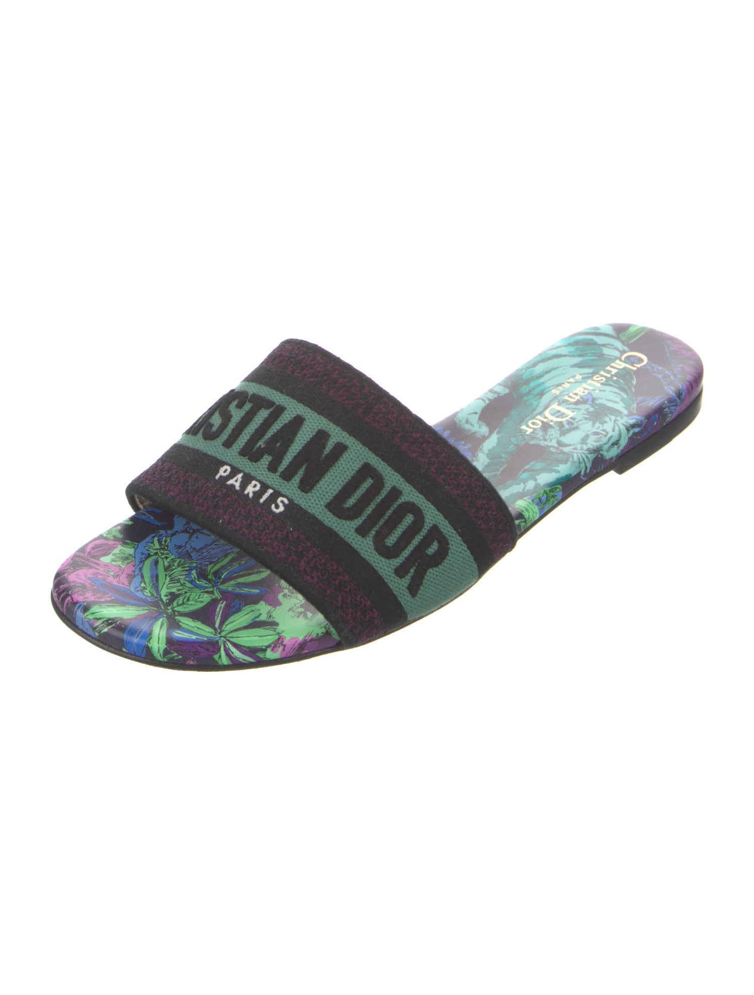 Christian Dior Canvas Printed Slides