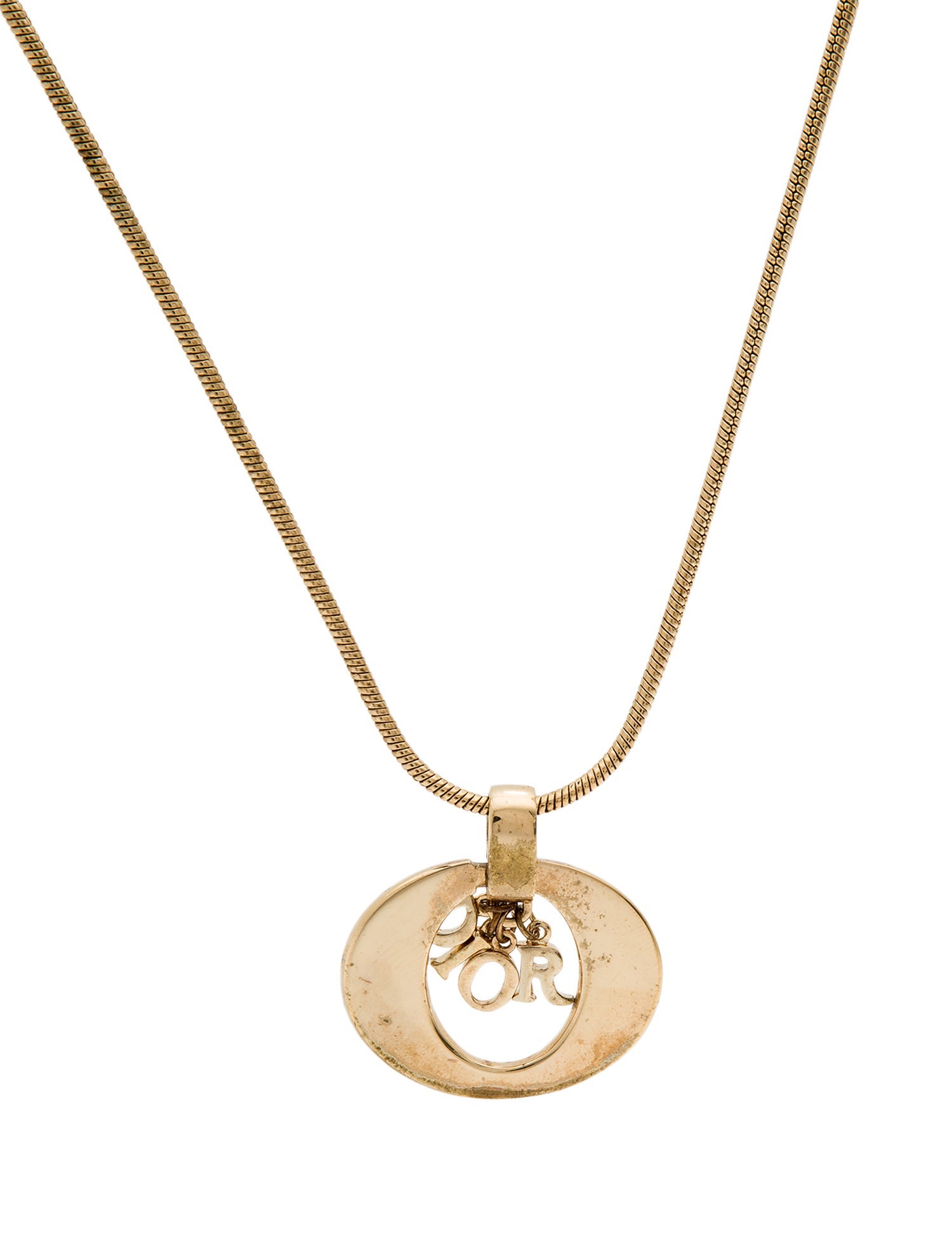 Christian Dior Vintage Logo Pendant Necklace